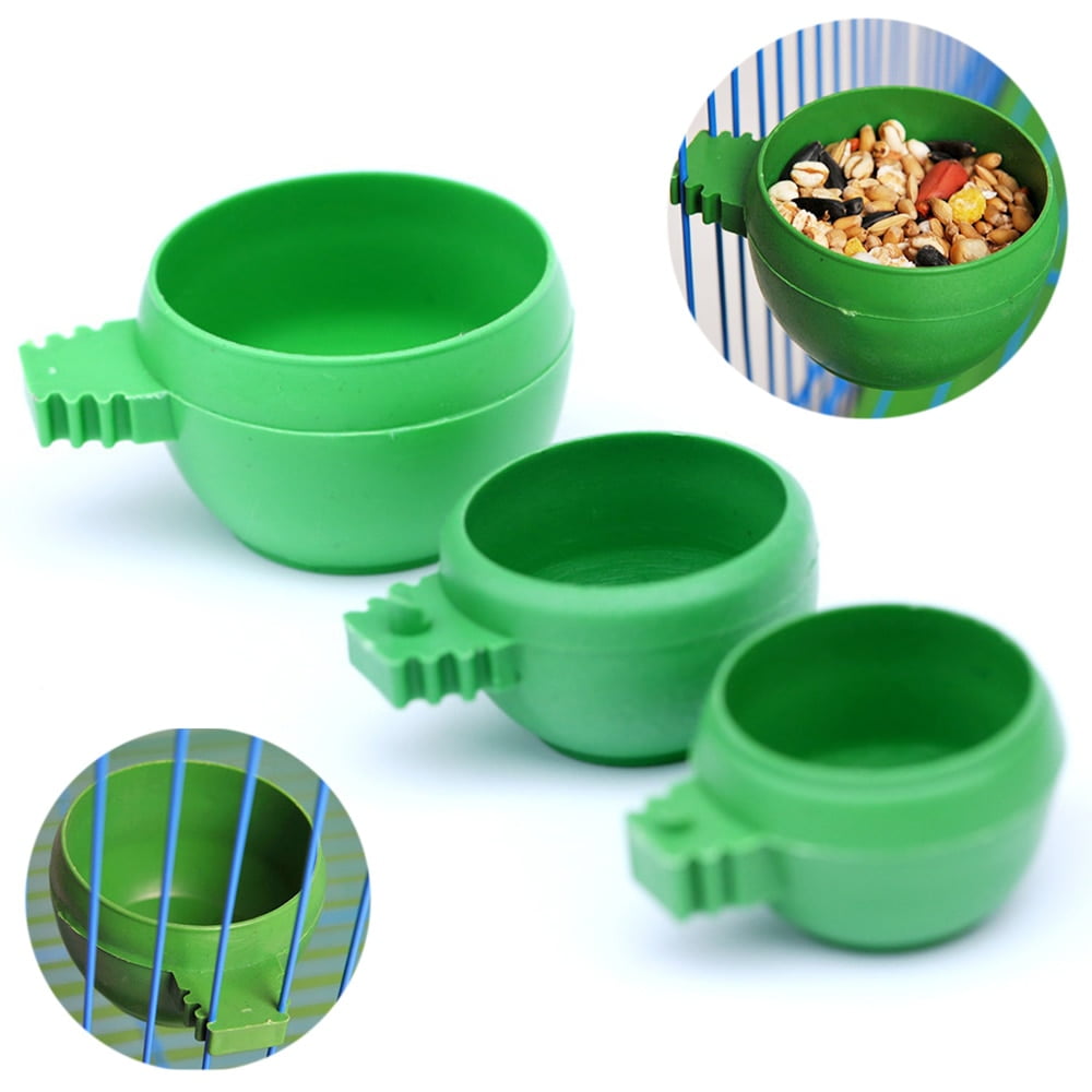 1PCS parrot bird hamster feeding bowl cage hanging round drinking water food feeder bowl cup feeding bowl tool