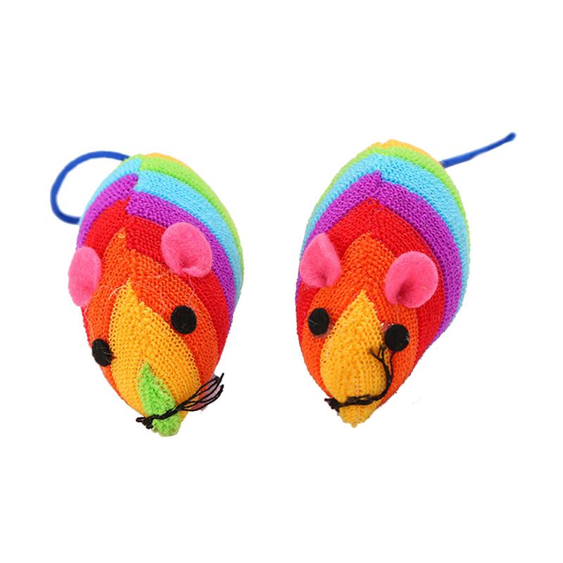 Cat Toy Cat Rainbow Mouse Toy Cotton-filled Little Mouse Funny Cat Toy Small Mouse Cat Toys Palying Toys Cat Supplies