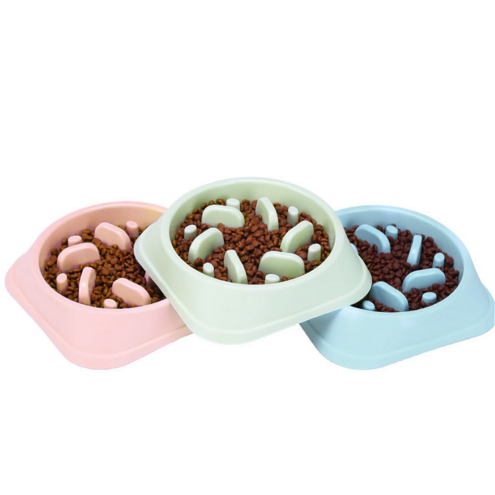 2020 New Pet Dog Bowl Slow Feeder Plastic Anti Choking Puppy Cat Eating Dish Bowl Anti-Gulping Food Plate