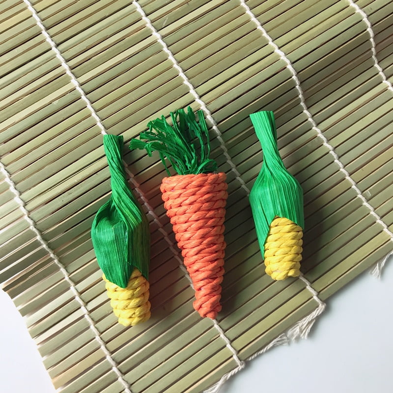 3/1Pcs Carrot Shaped Rabbit Hamster Chew Bite Toys Corn Shaped Rabbit Hamster Chew Bite Toys Guinea Pig Tooth Cleaning Toys