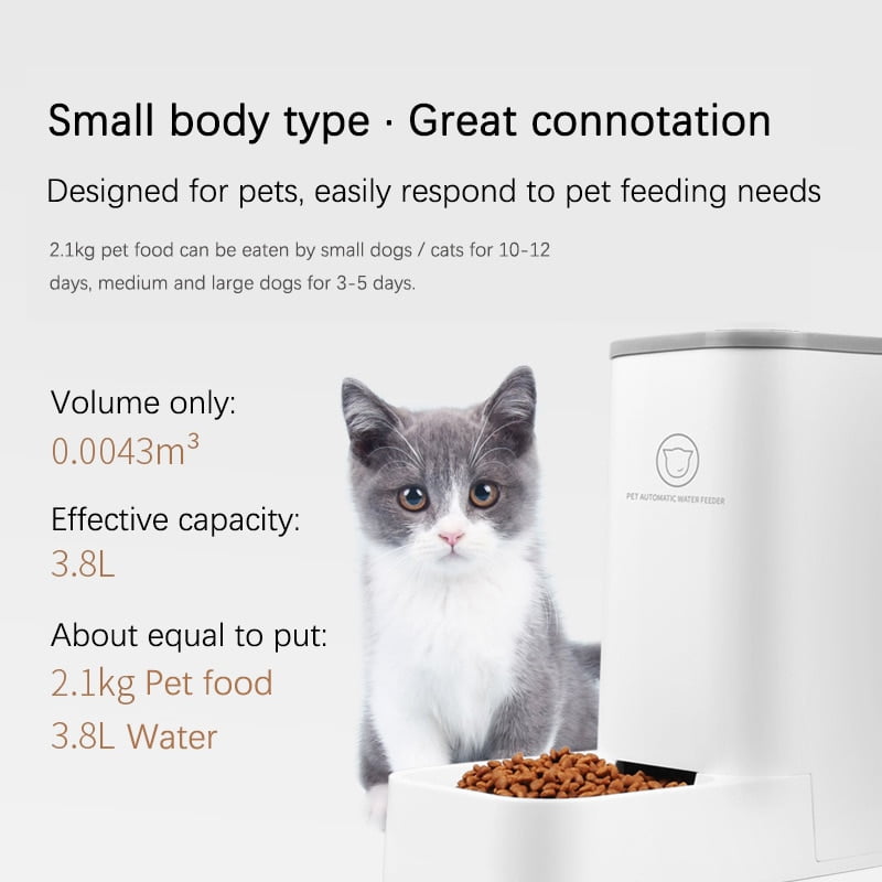 3.8L Large Capacity Pet Dog Cat Automatic Feeder Detachable Bowl Water Dispenser Food Feeding Device For Cat Dog Pet Supplies