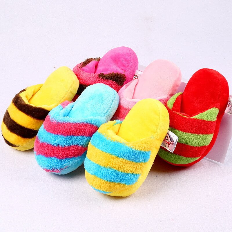 6 Colors Puppy Pet Dog Chew Toy Stuffed Chewing Plush Interactive Cute Soft Plush Slipper Design Toys For Dogs Puppy Product