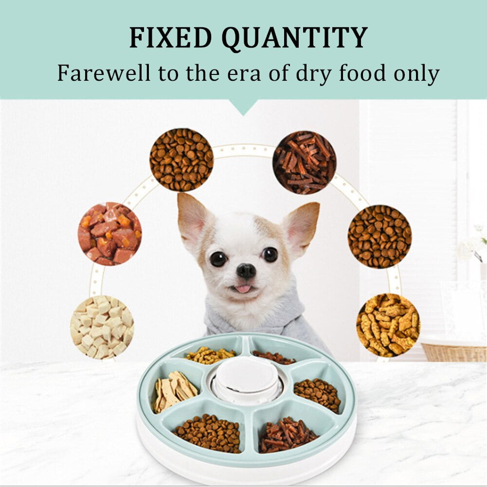 6 Meal Trays Dry Wet Food Water Auto Feeder Pet Bowl Automatic Pet Feeder for Cats Dogs Rabbits & Small Animals with LCD Display