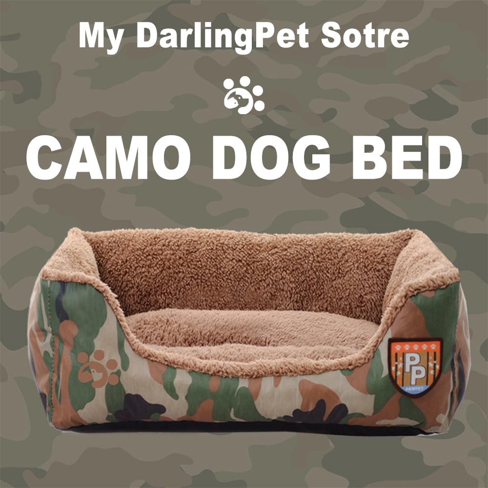 Big Large Hot Dog Bed for Large Medium Small Dogs Camo Plush Dog Bed House Baskets Mat Pet Beds for Dogs Cats Pet Prducts