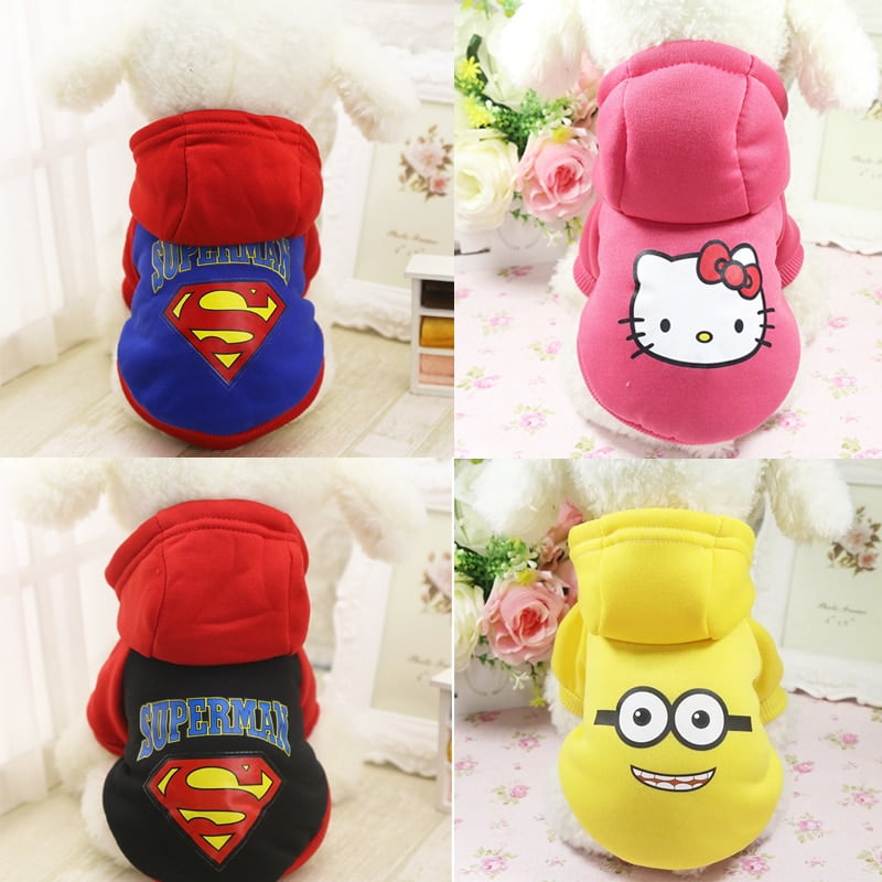 Cartoon Cat Hoodie Sweater Winter Warm Pet Cat Clothes for Small Cats Cotton Kitten Coat Jacket Cat Costumes Pet Dog Clothing