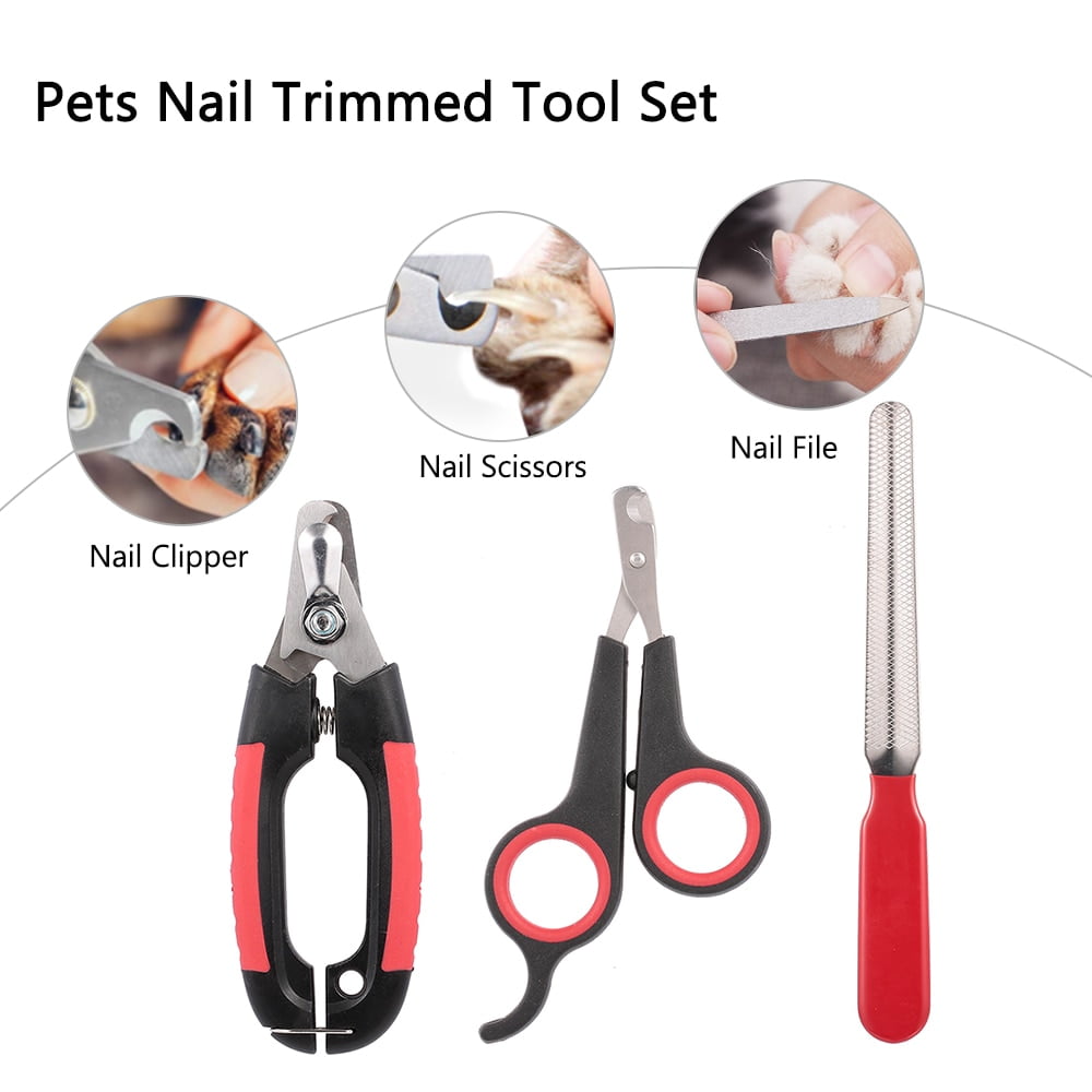 Cat Dog Pet Nail Clipper Stainless Steel Cat Grooming Nail Scissors Nail File Grooming Tool Set for Animals Pet Accessories