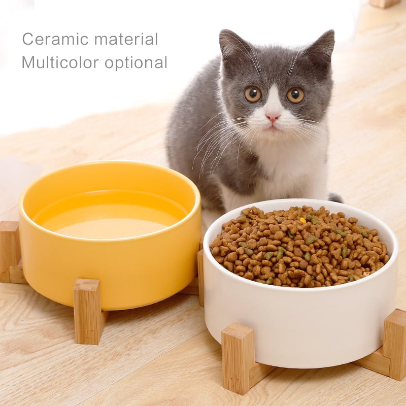 Ceramic Double Cat Bowl Dog Bowl Pet Feeding Water Bowl Cat Puppy Feeder Product Supplies Pet Food And Water Bowls For Dogs