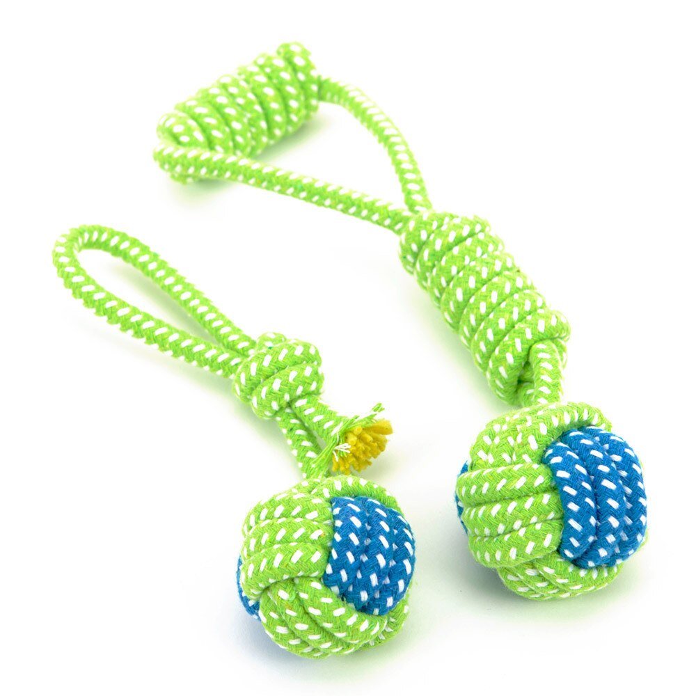 Cotton Linen Dog Rope Toy Knot Puppy Chew Teething Toys Ropes Dogs Teeth Cleaning Pet Palying Ball For Small Medium Large Dogs