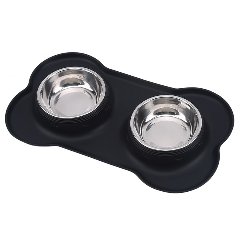 Dog Bowls Stainless Steel Dog Bowl with No Spill Non-Skid Silicone Mat Feeder Bowls Pet Bowl for Dogs Cats and Pets