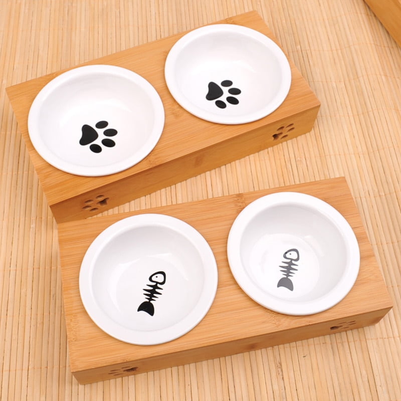 Double Pet Bowls Dog Food Water Feeder Stainless Steel Pet Drinking Dish Feeder Cat Puppy Feeding Supplies Small Dog Accessories