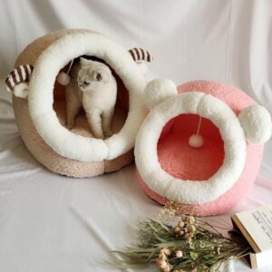 Foldable Cat Pet Bed for small medium Pet Dog Soft Nest Kennel Kitten Bed House Sleeping Bag Pets Winter Warm Cozy House Cave