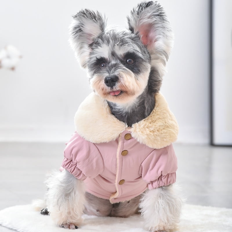 Fur Collar Sausage Dog Dachshund Clothing For Pets Puppies XS XXL XXL Small Medium Pet Winter Warm Cat Outfit Costumes Pink Blue