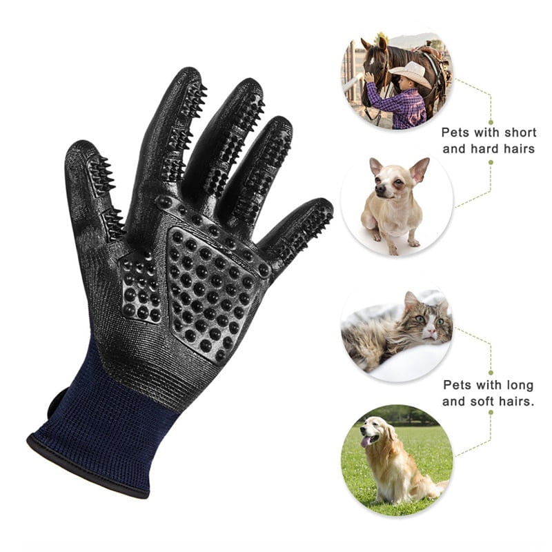 Grooming Glove for Cats Soft Rubber Pet Hair Remover Dog Horse Cat Shedding Bathing Massage Brush Clean Comb for Animals