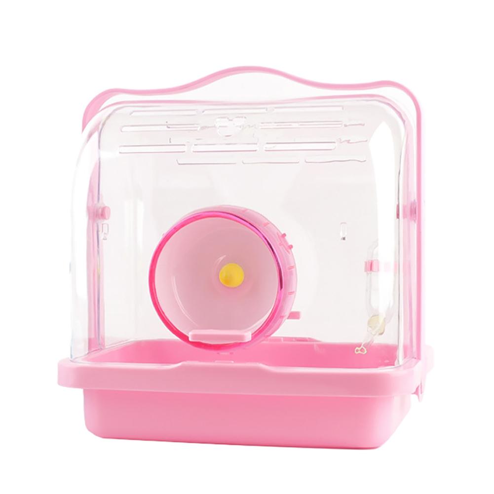 Hamster Cage House Portable Small Pet Guinea Pig Rabbit Outdoor Carrier Cage Habitat With Running Wheel Water Feeder Hamster Toy