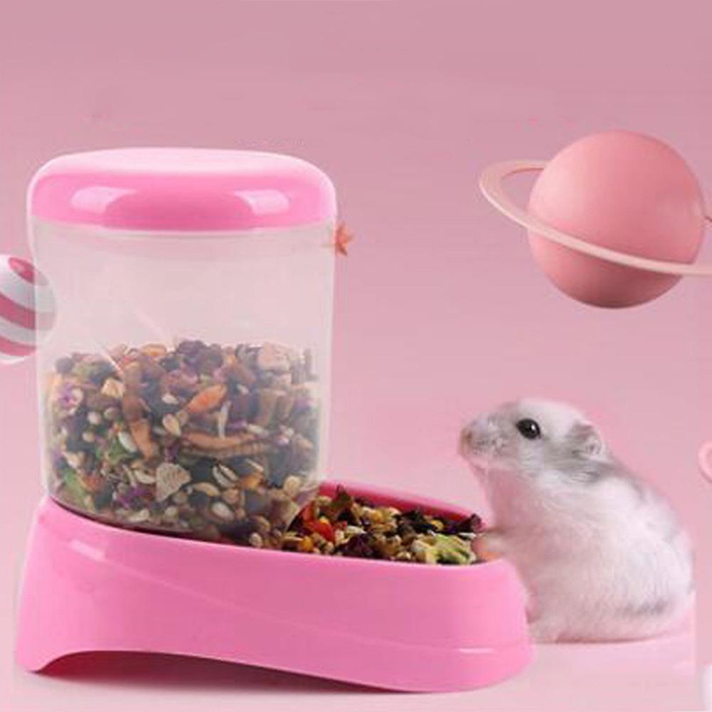 Hamster Rabbit Food Dispenser Feeder Pet Feeder Plastic Automatic Pet Feeder For Hamster Guinea Pigs Food Bowl Container