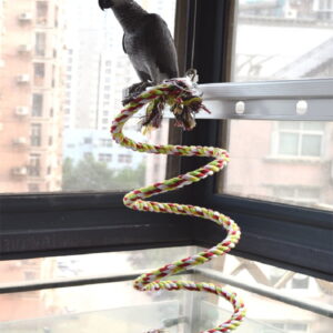 New 160cm Long Parrot Bird Toys Pet Bird Parrot Standing Rope Bird Cage Decoration Climbing Toy Parrot Bird Cage Toys Rope Bell