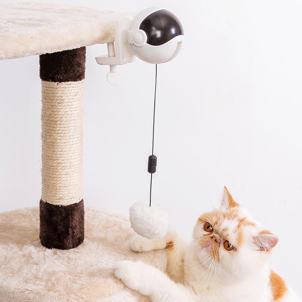 New Electric Cat Toy Funny Cat Teaser Ball Toy Automatic Lifting Spring Rod Yo-Yo Lifting Ball Interactive Puzzle Smart Pet Toys