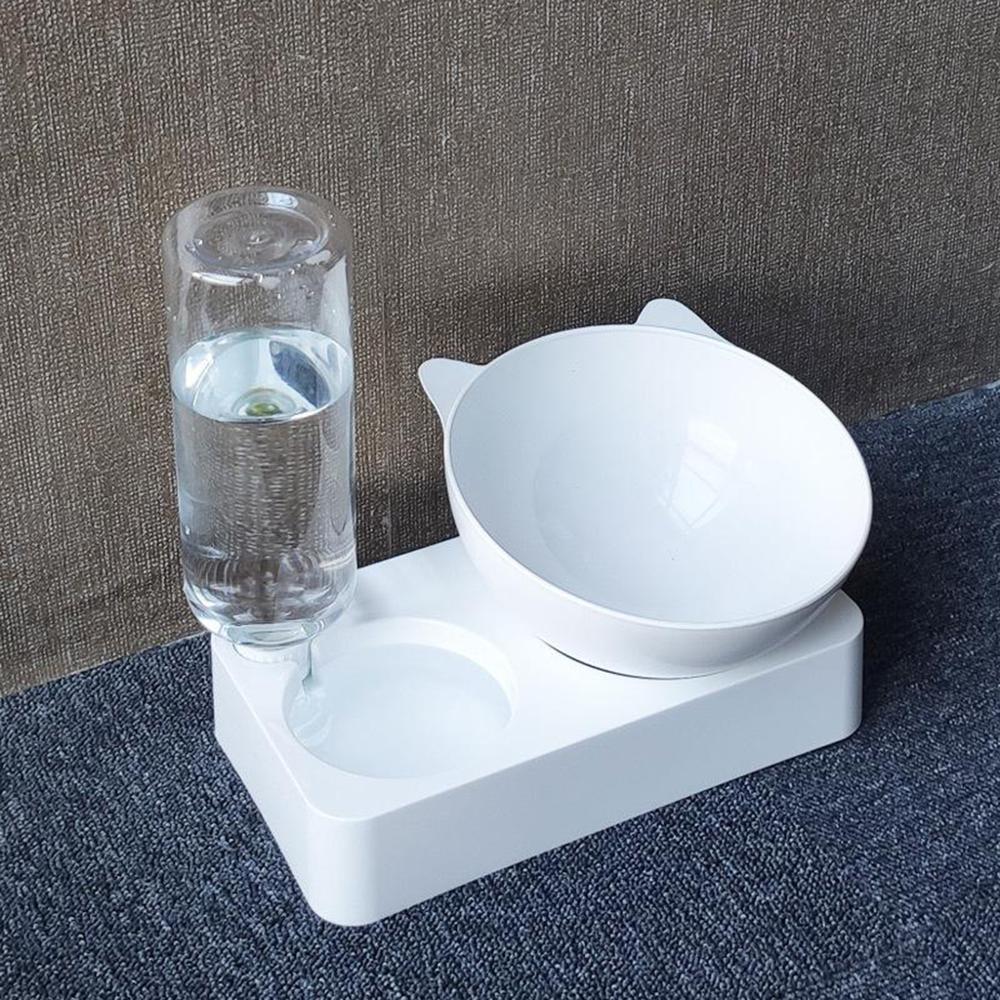 Pet Bowl Automatic Feeder Dog Cat Food Bowl with Water Dispenser Double Bowl Drinking Raised Stand Dish Bowls with Pet Supplies