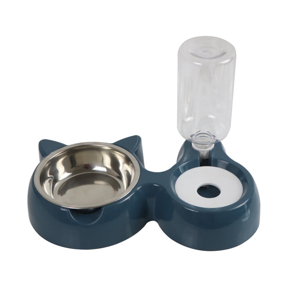 Pet Cat Bowl Automatic Feeders Dog Cat Stainless Steel Food Bowl With Water Dispenser Drinking Rack With Pet Supplies