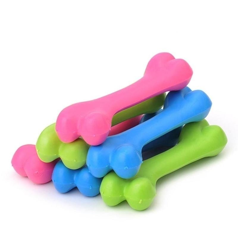 Pet Dog Puppy Cat Rubber Dental Teeth Chew Bone Play Training Fetch Fun Toys Hot For Small Dogs