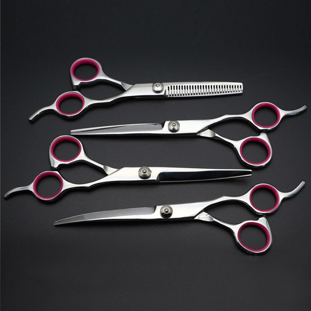 Pet Grooming Scissors Stainless Steel Cats and Dogs Hair Seam Scissors Up and Down Curved Scissors Sharp Haircut Pet Tool Set