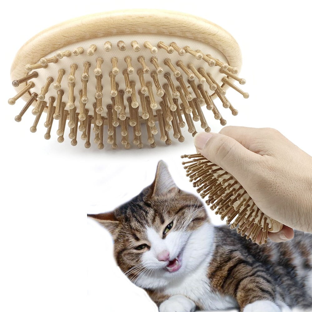 Pet Massage Comb Cat Grooming Katten Cleaning Hair Remover Cat Brush For Cat Massage Brush Accessoies Wooden Pet Supplies