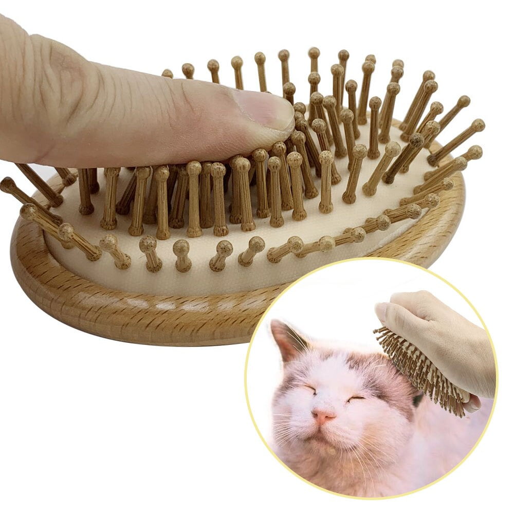 Pet Massage Comb Cat Grooming Katten Cleaning Hair Remover Cat Brush For Cat Massage Brush Accessoies Wooden Pet Supplies