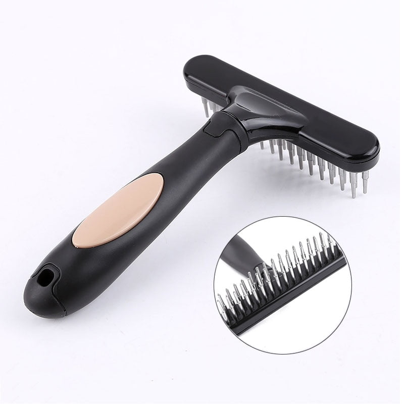 Pet Slicker Brush Cat Dog Grooming Undercoat Comb Grooming Raker for Short or Long Hair with Double Row of Stainless Steel Pins