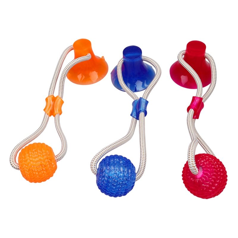 Pet Toys with Suction Cup Dog Push Toy with TPR Ball Pet Tooth Cleaning Chewing Rubber Dog Toys for Small Dogs Rubber Dog Toy