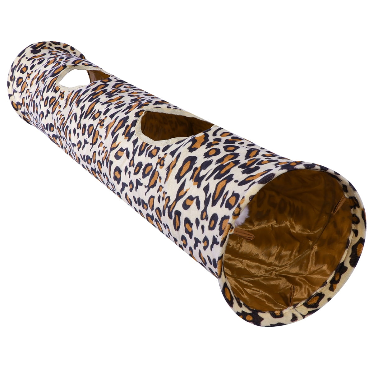 Pet Tunnel Leopard Print Pet Rabbit Play Tunnel Collapsible Tunnel Space-Saving Nontoxic Toys for Dogs Cat Rabbits 120×250 cm