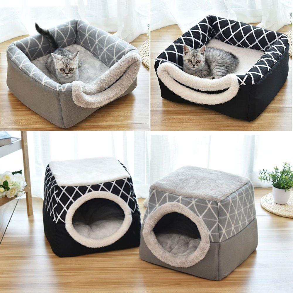 Pet bed for Cats Dogs Soft Nest Kennel Bed Cave House Sleeping Bag Mat Pad Tent Pets Winter Warm Cozy Beds 2 Size L XL 2 Colors