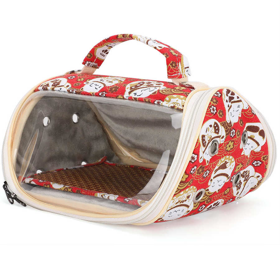 Portable Hamster Bag Carrier Hamster Transparent Bag Bird Squirrel Sugar Gliders Totoro Outdoor Travel Visible Portable Carrier