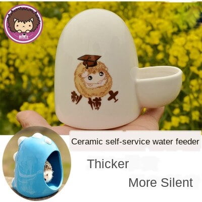 Small Animal Food Dispenser Automatic Ceramic Water Bottle Silent Little Pet Drinking Bottle Bird Hedgehog Hamster Feeder MJ903