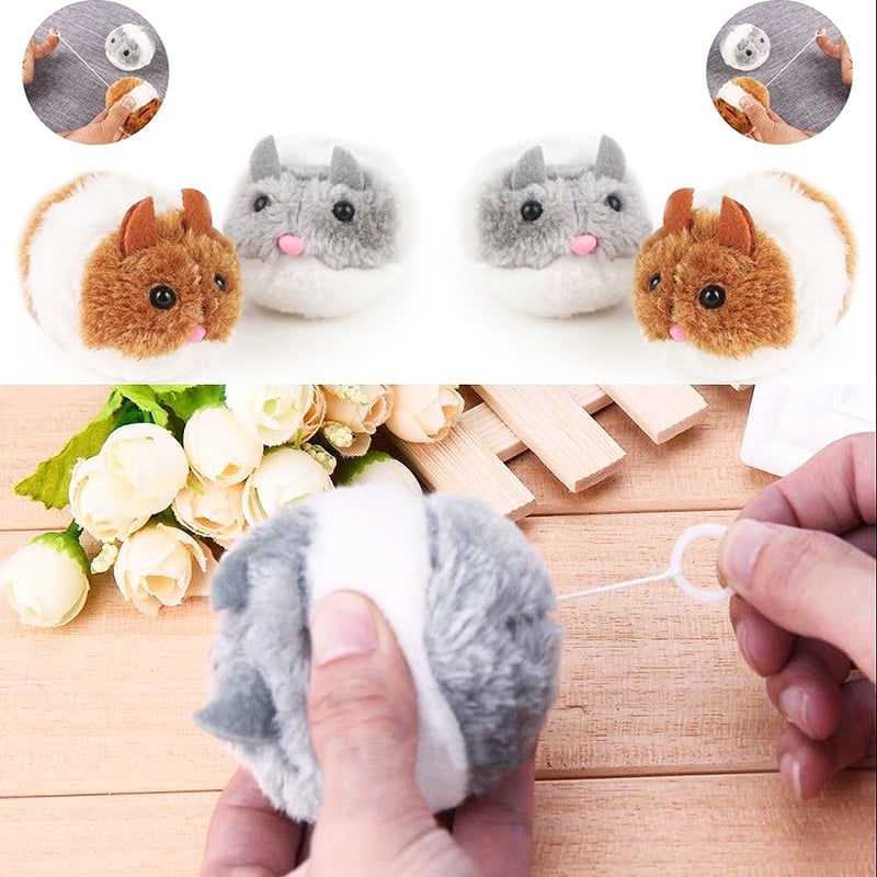 Snailhouse Cute Cat Toys Plush Fur Toy Shake Movement Mouse Pet Kitten Funny Rat Safety Plush Little Mouse Interactive Toy Gift