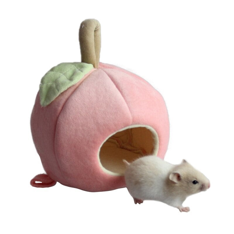 Warm Rabbit Habitat Cave Small Pet Sleeping Nest Fruit Shape Pink/Green Fleece Hamster Nest Rat Sleeping Bag