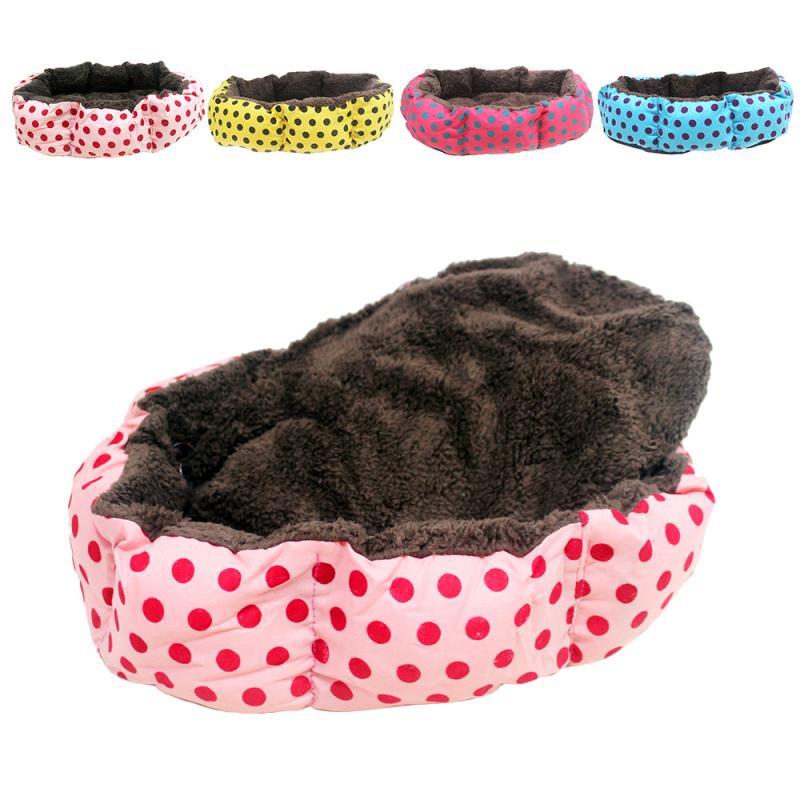 Winter Warm Dog Bed Pet Dog House Soft Cat Dog Pets Cushion Puppy Kitten Plush Mat Dots Printing Kennel Dog Cat Nest Pets Sofa