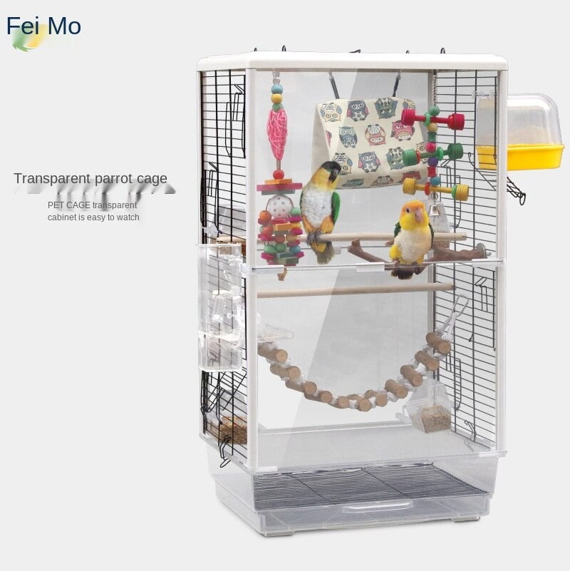 large watch peony tiger parrot cage large acrylic transparent bird cage bird cage decoration hammock tent nest