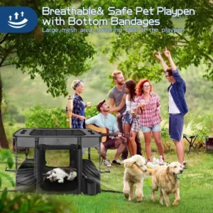 Dog Playpen,Pet Playpen, Foldable Cat Playpens,Portable Exercise Kennel Tent, Water-Resistant Removable Shade Cover