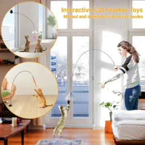 Funny Simulation Bird Interactive Cat Toy with Super Suction Cup Feather Bird for Kitten Play Chase Exercise Cat Toy Supplies