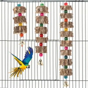 Natural Wooden Parrot Bird Toy Wood Parrot Chew Toy Chewing Cardboard Destroy Birds Toy Bird Cage Decoration Bird Supplies D9252