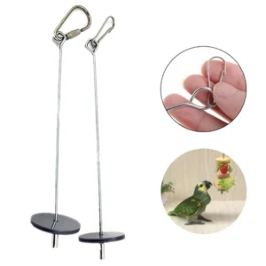 Pet Parrots Birds Feeder Food Holder Support Stainless Steel Spear Stick Fruit Anti-stick Skewers Bird Supplies Cage Accessories