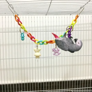 Pet Supplies Toy Parrot Toys Colorful Acrylic Bridge Cage Bird Funny Hanging Accessories Swing Toys Chain Exercise