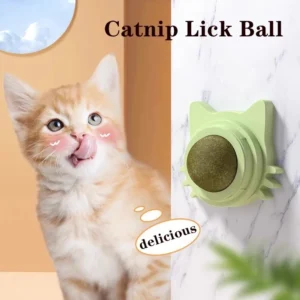 Safe Healthy Kitten Chew Toys ,Cat Mint Ball Cat Toy Bite and Lick Resistant Rotating Ball Interactive,Catnip Lick Ball For Cat