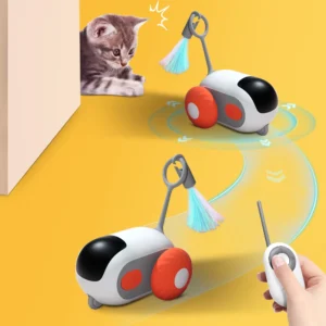 Smart Cat Toy Car Interactive Toy Ball Automatic Moving Remote Control Toy Car 2 Mode Indoor Things for Cats Pet Kitten Supplies