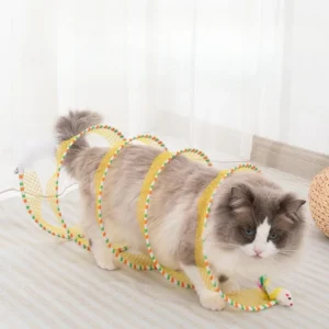 1/2PCS Cat Toys Cat Tunnel Teaser Bite Resistant Self Relief Mouse Feather Lagoon Collapsible Cat Tunnel Toys Cat Supplies