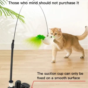 1 Piece Funny Cat Stick Cat Relieving Stuffy Self-Hi Feather Bite-Resistant Steel Wire Long Rod Small Kitten Toy