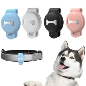 1PCS For Apple Airtag Case Dog Cat Collar GPS Finder Colorful Luminous Protective Silicone Case For Apple Air Tag