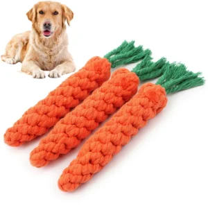 1pcs Fun And Interactive Durable Braided Dog Toy With Knot Rope Ball And Cotton Rope Dumbbell For Teeth Cleaning And Chewing