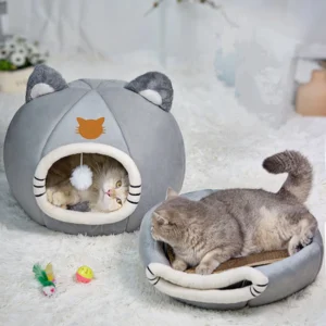 2023 Deep Sleep Comfort In Winter Cat Bed Little Mat Basket For Cat’s House Products Pets Tent Cozy Cave Cat Beds Indoor For Dog