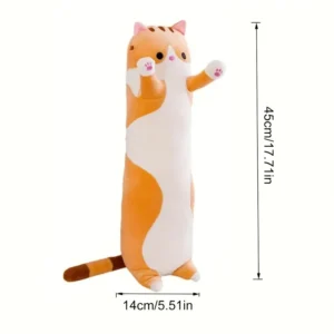 50cm Long Cat Pillow Plush Toy, Cute Plush Cat Doll, Cartoon Soft Stuffed Kitten Pillow, Long Doll Toy, For Kids Girlfriend